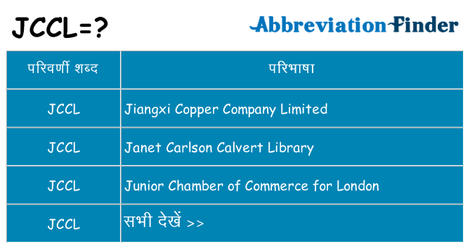 jccl का क्या अर्थ है