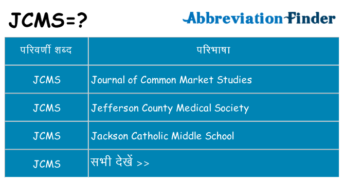 jcms का क्या अर्थ है