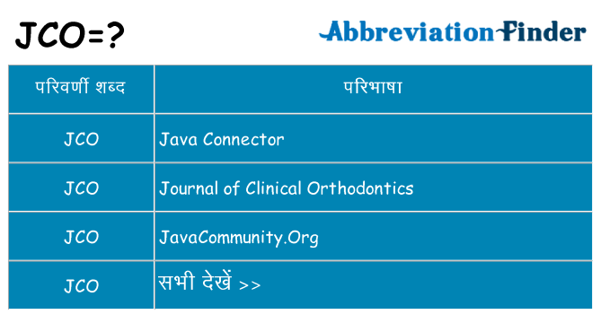 jco का क्या अर्थ है