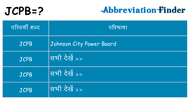 jcpb का क्या अर्थ है