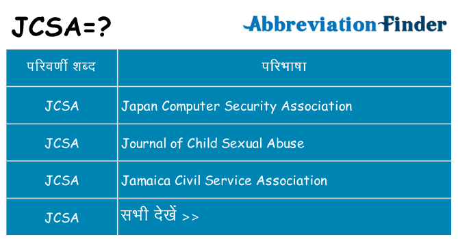 jcsa का क्या अर्थ है