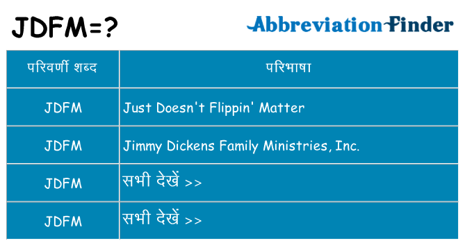 jdfm का क्या अर्थ है