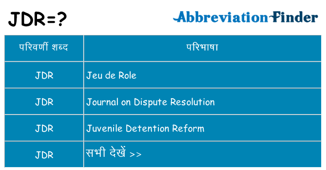 jdr का क्या अर्थ है
