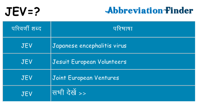 jev का क्या अर्थ है