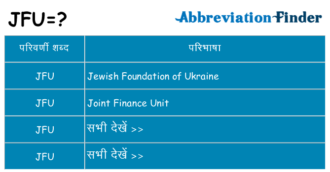 jfu का क्या अर्थ है