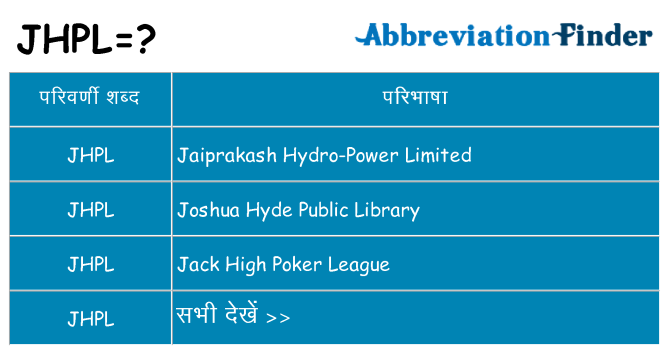 jhpl का क्या अर्थ है