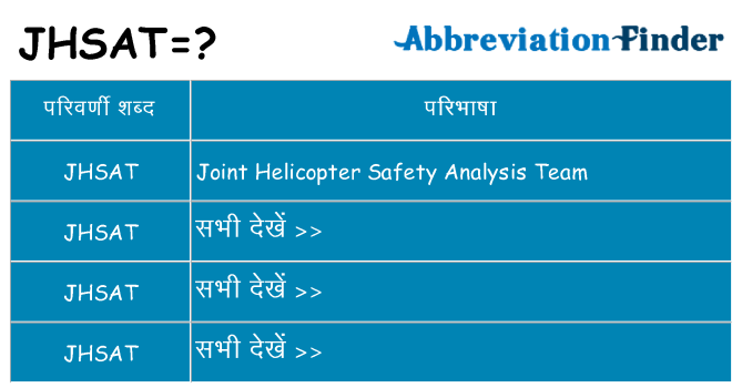 jhsat का क्या अर्थ है