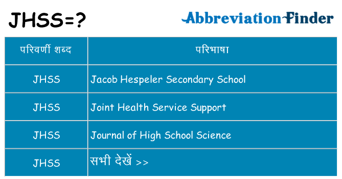 jhss का क्या अर्थ है