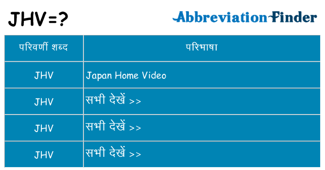 jhv का क्या अर्थ है