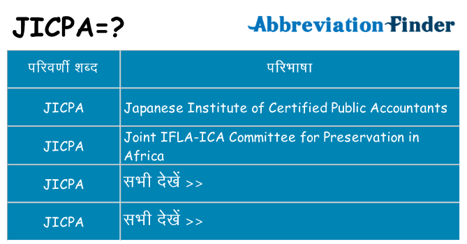 jicpa का क्या अर्थ है
