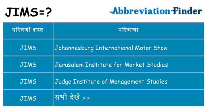 jims का क्या अर्थ है