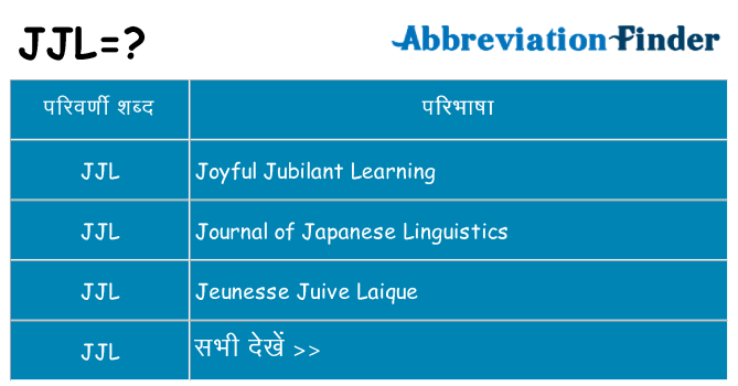 jjl का क्या अर्थ है