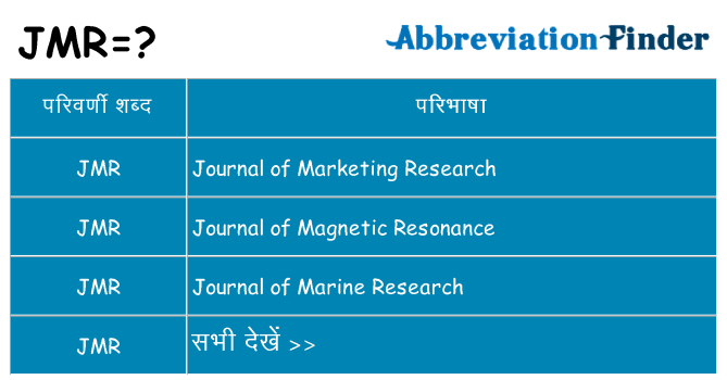 jmr का क्या अर्थ है