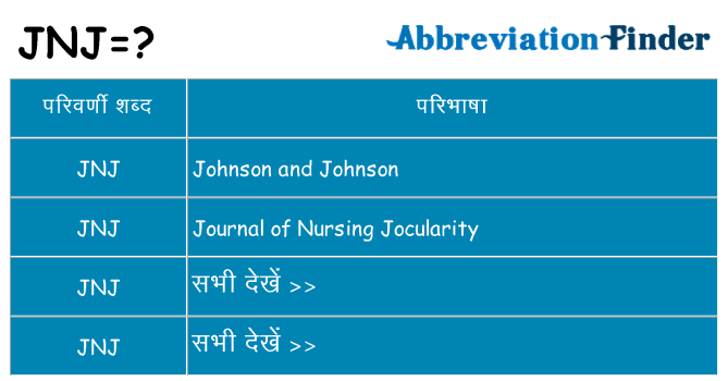 jnj का क्या अर्थ है