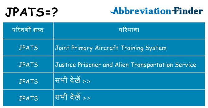 jpats का क्या अर्थ है