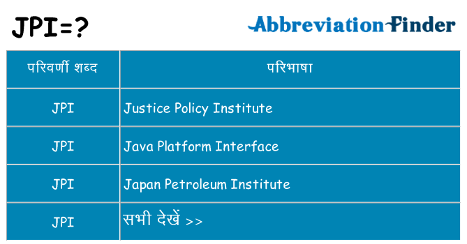 jpi का क्या अर्थ है