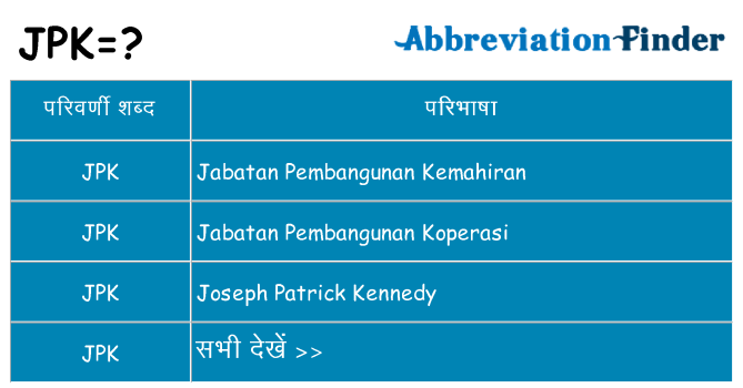jpk का क्या अर्थ है