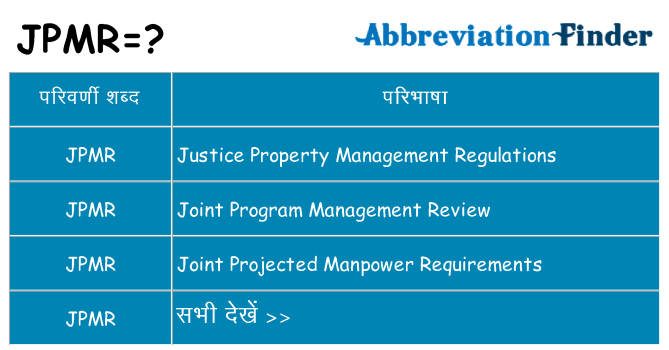 jpmr का क्या अर्थ है