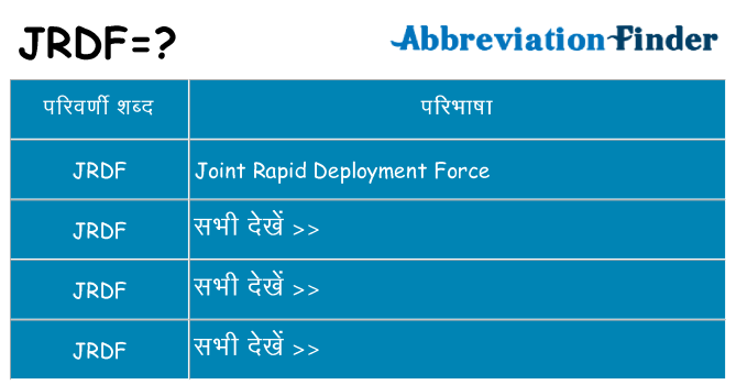 jrdf का क्या अर्थ है