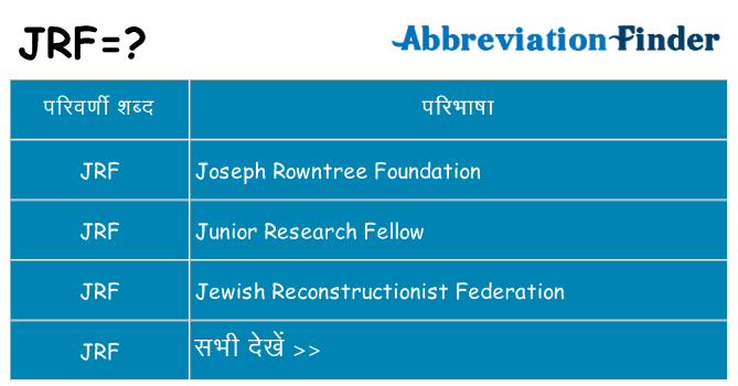 jrf का क्या अर्थ है