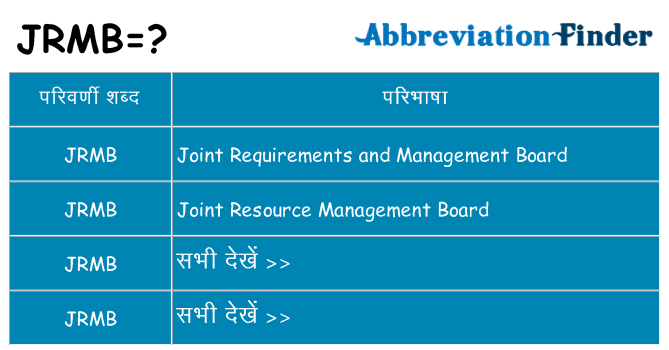 jrmb का क्या अर्थ है