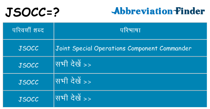 jsocc का क्या अर्थ है