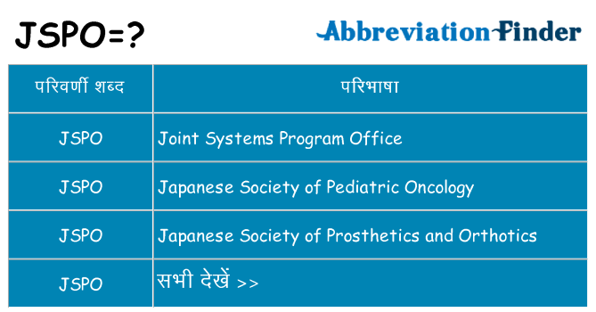 jspo का क्या अर्थ है