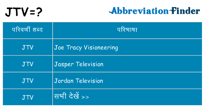 jtv का क्या अर्थ है