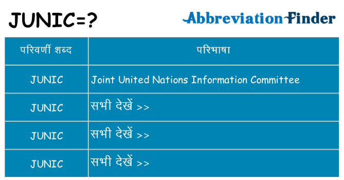 junic का क्या अर्थ है