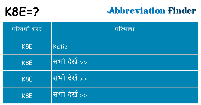 k8e का क्या अर्थ है