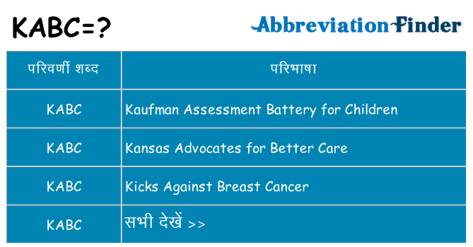 kabc का क्या अर्थ है