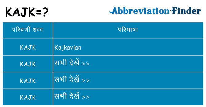 kajk का क्या अर्थ है