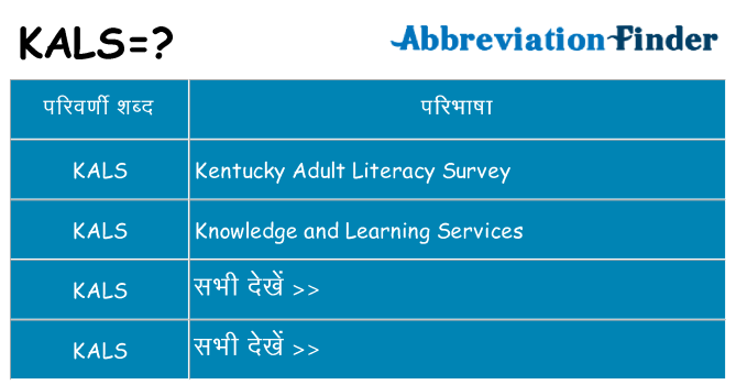 kals का क्या अर्थ है