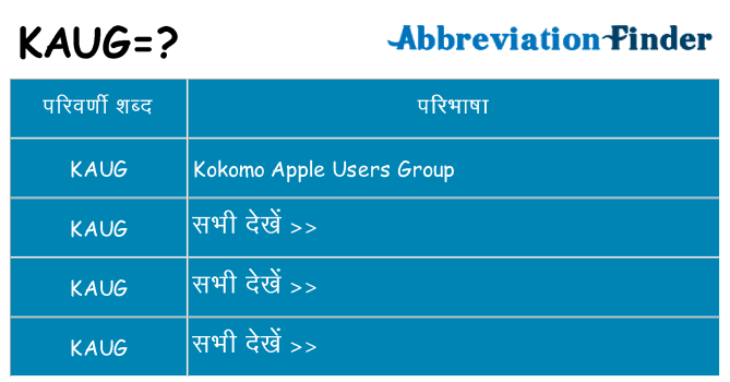 kaug का क्या अर्थ है