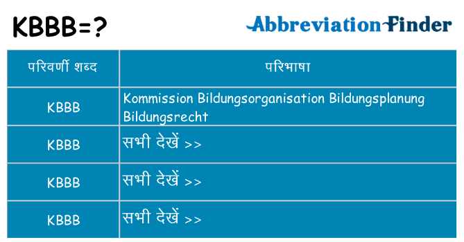 kbbb का क्या अर्थ है