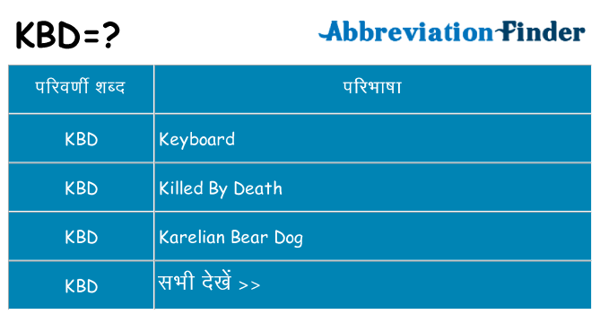 kbd का क्या अर्थ है