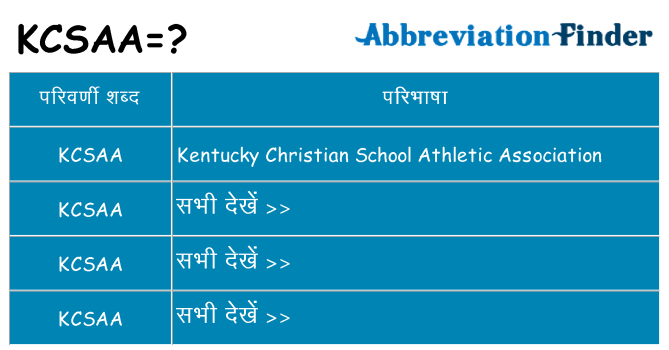 kcsaa का क्या अर्थ है