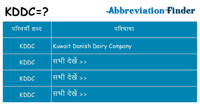 kddc का क्या अर्थ है