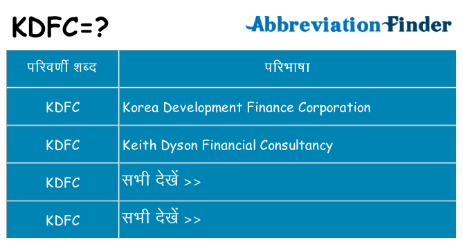 kdfc का क्या अर्थ है