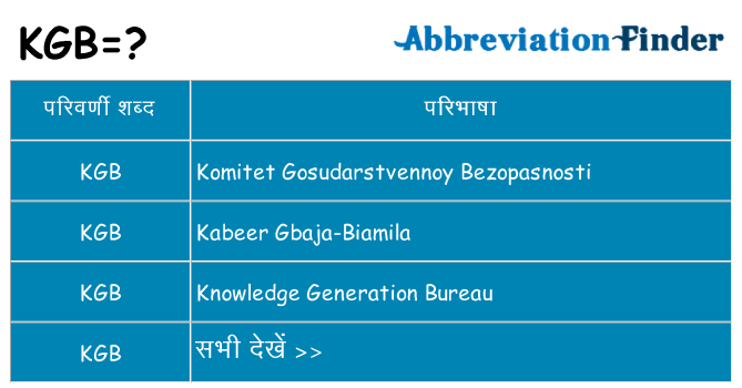kgb का क्या अर्थ है
