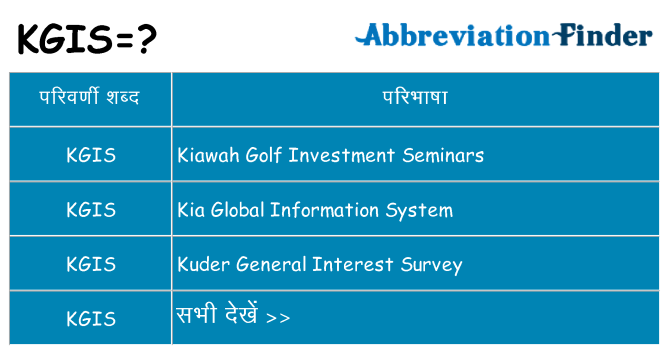 kgis का क्या अर्थ है