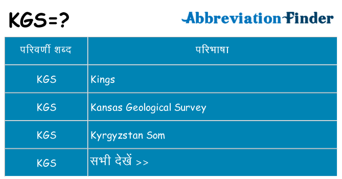 kgs का क्या अर्थ है