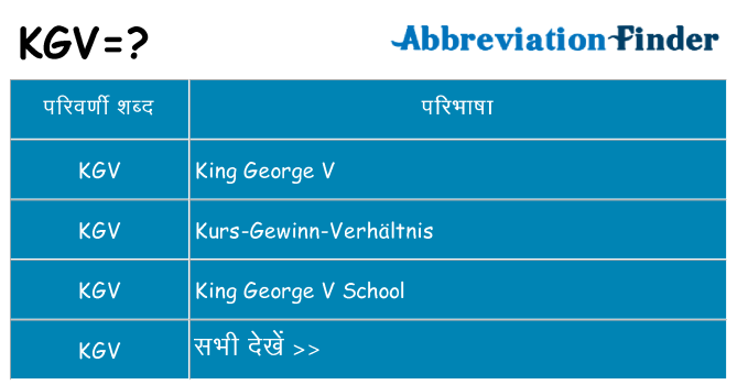 kgv का क्या अर्थ है