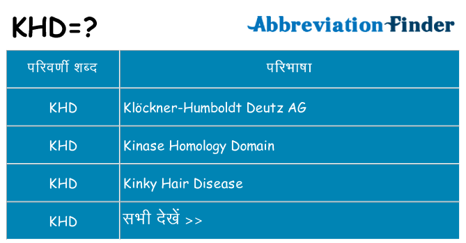 khd का क्या अर्थ है