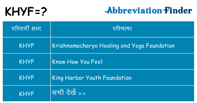 khyf का क्या अर्थ है