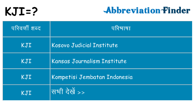 kji का क्या अर्थ है