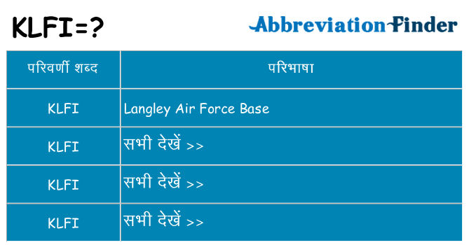 klfi का क्या अर्थ है