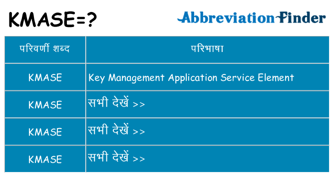 kmase का क्या अर्थ है
