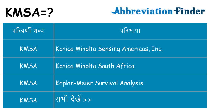 kmsa का क्या अर्थ है