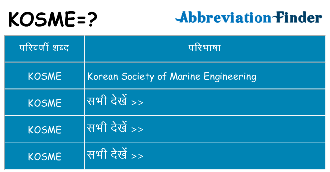 kosme का क्या अर्थ है